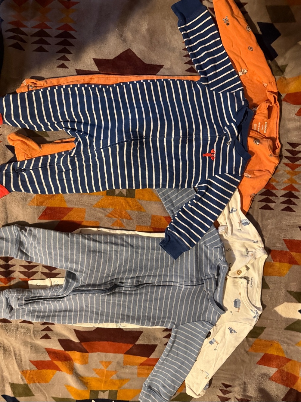 Carter's Navy and White Striped Sleeper